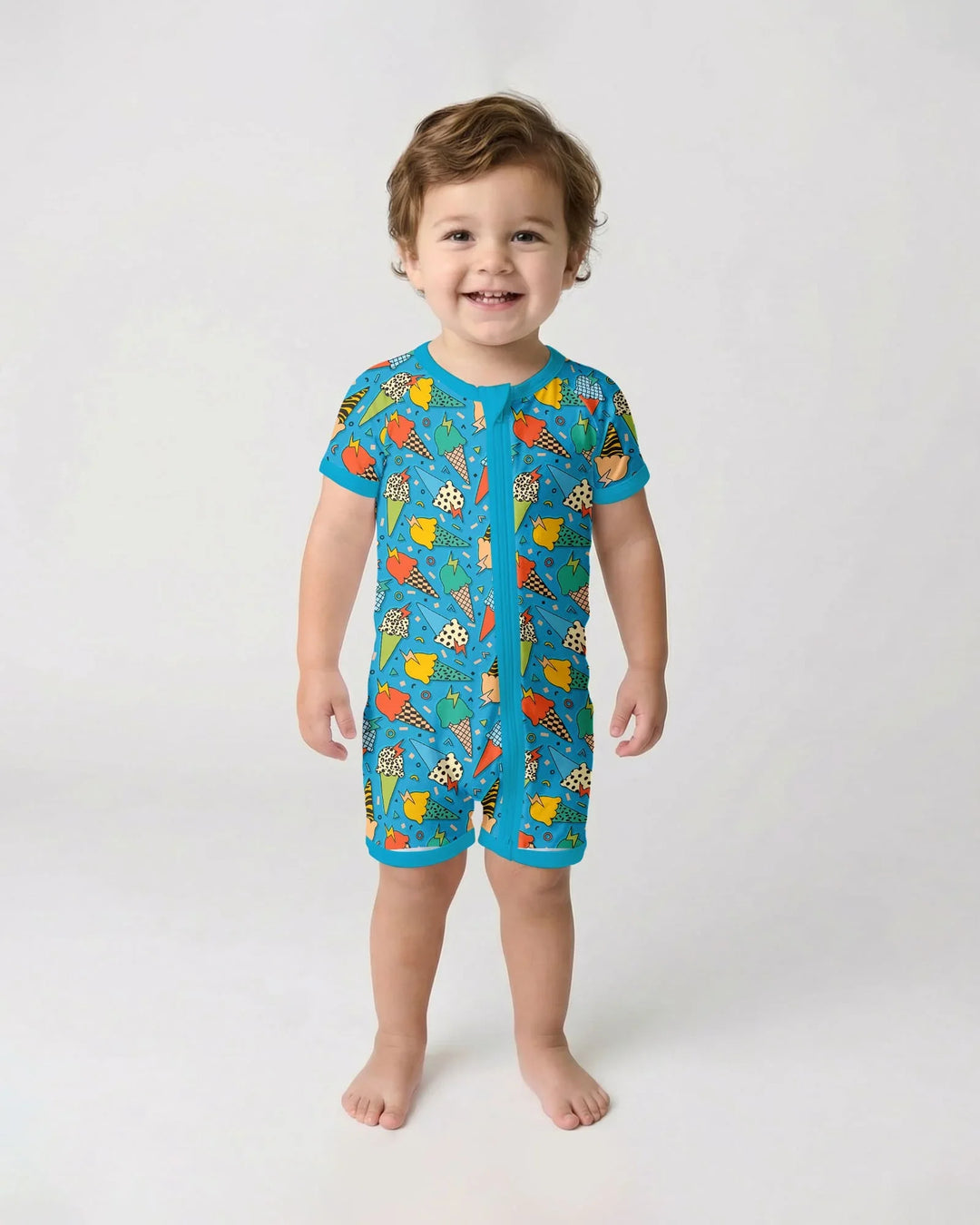 Summer Retro Ice Creams Family Matching Bamboo Shorty Zippy