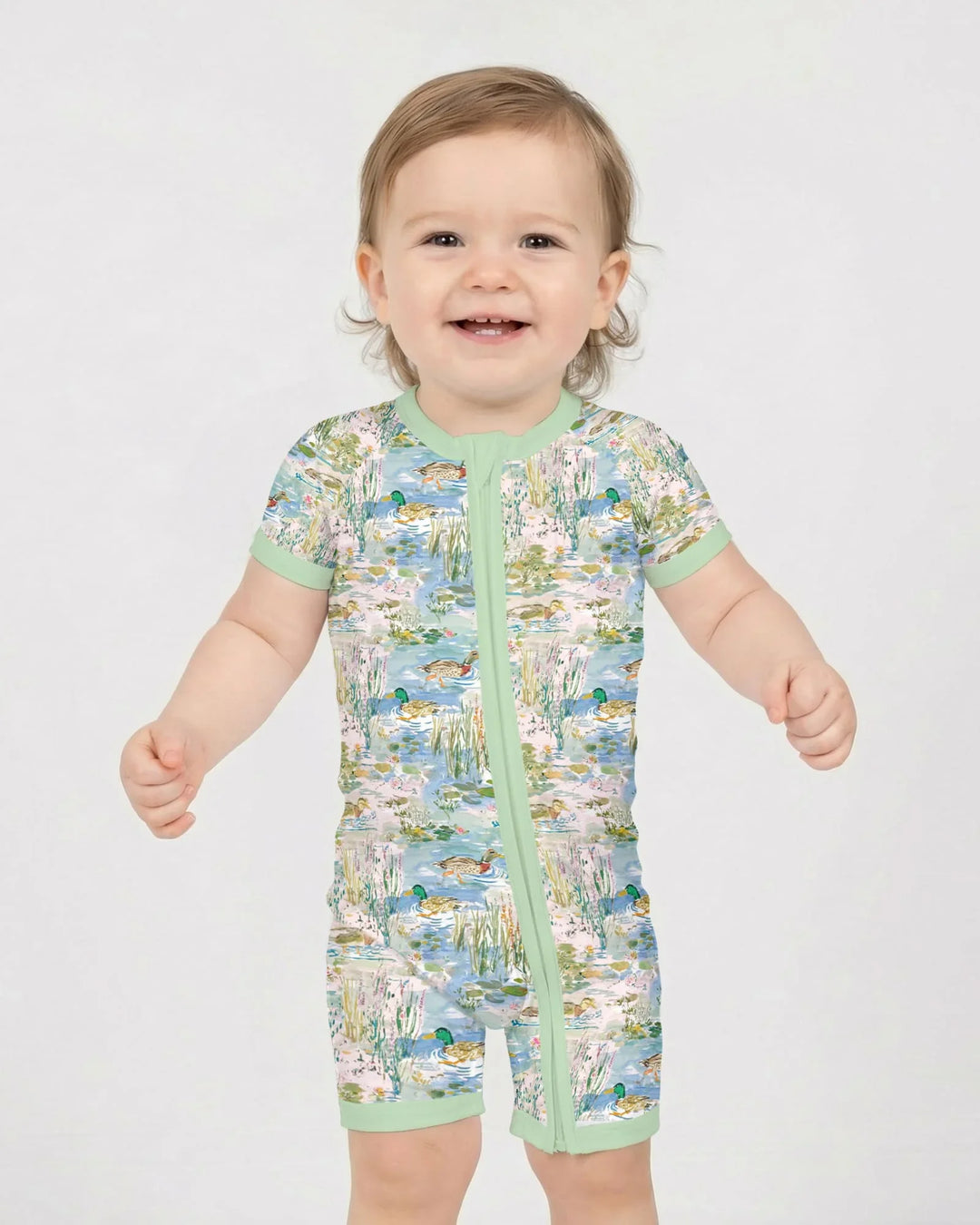 Watercolor Mallard Duck Bamboo Shorty Zippy