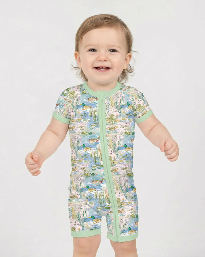 Watercolor Mallard Duck Bamboo Shorty Zippy