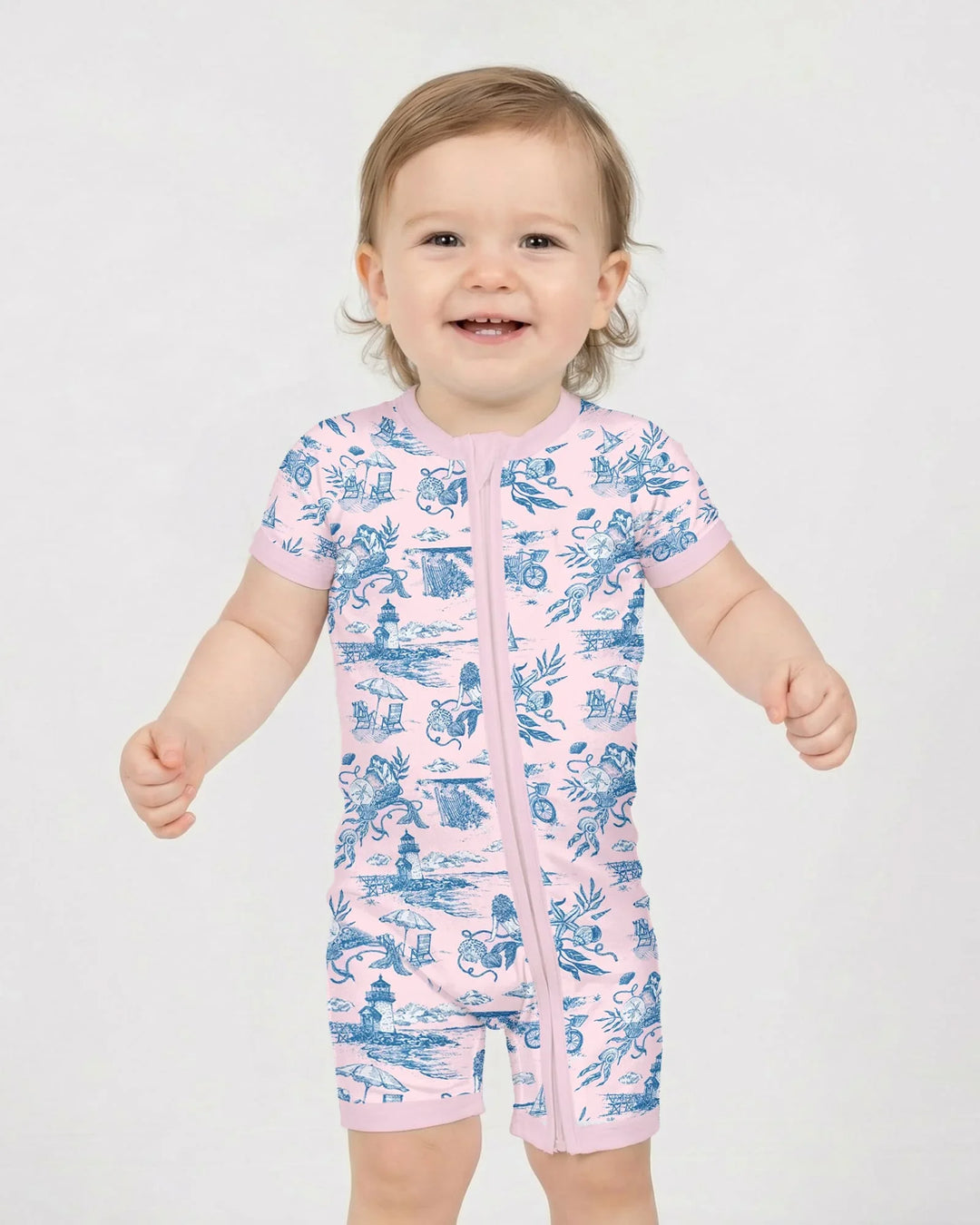 Summer Toile Bamboo Shorty Zippy