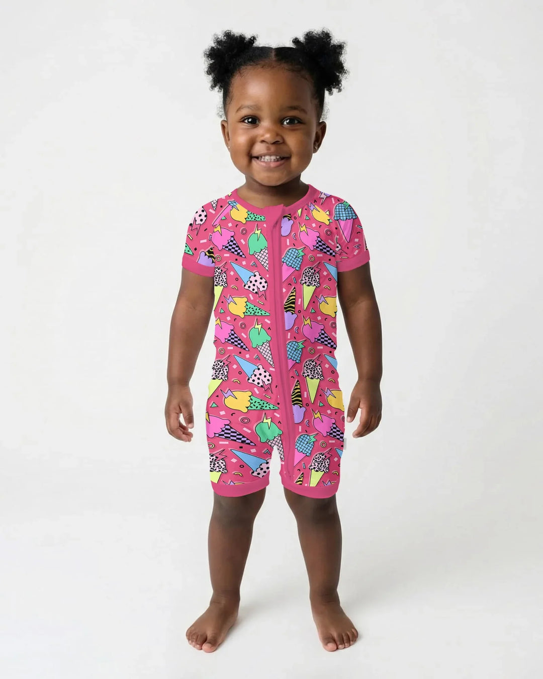 Summer Retro Ice Creams Family Matching Bamboo Shorty Zippy