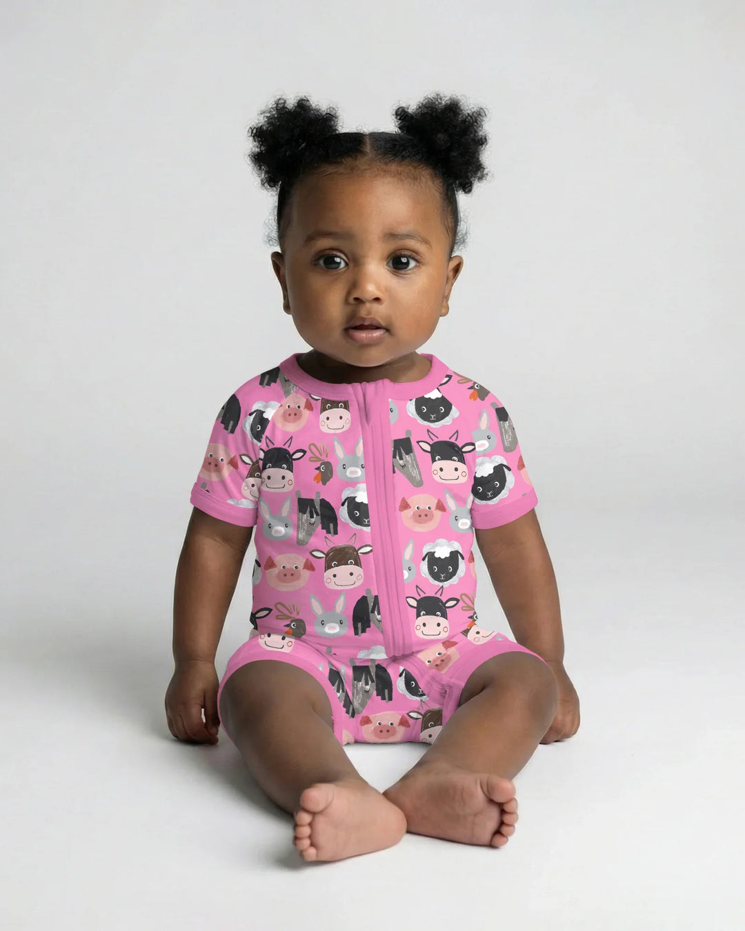 Farm Friends Family Matching Bamboo Shorty Zippy