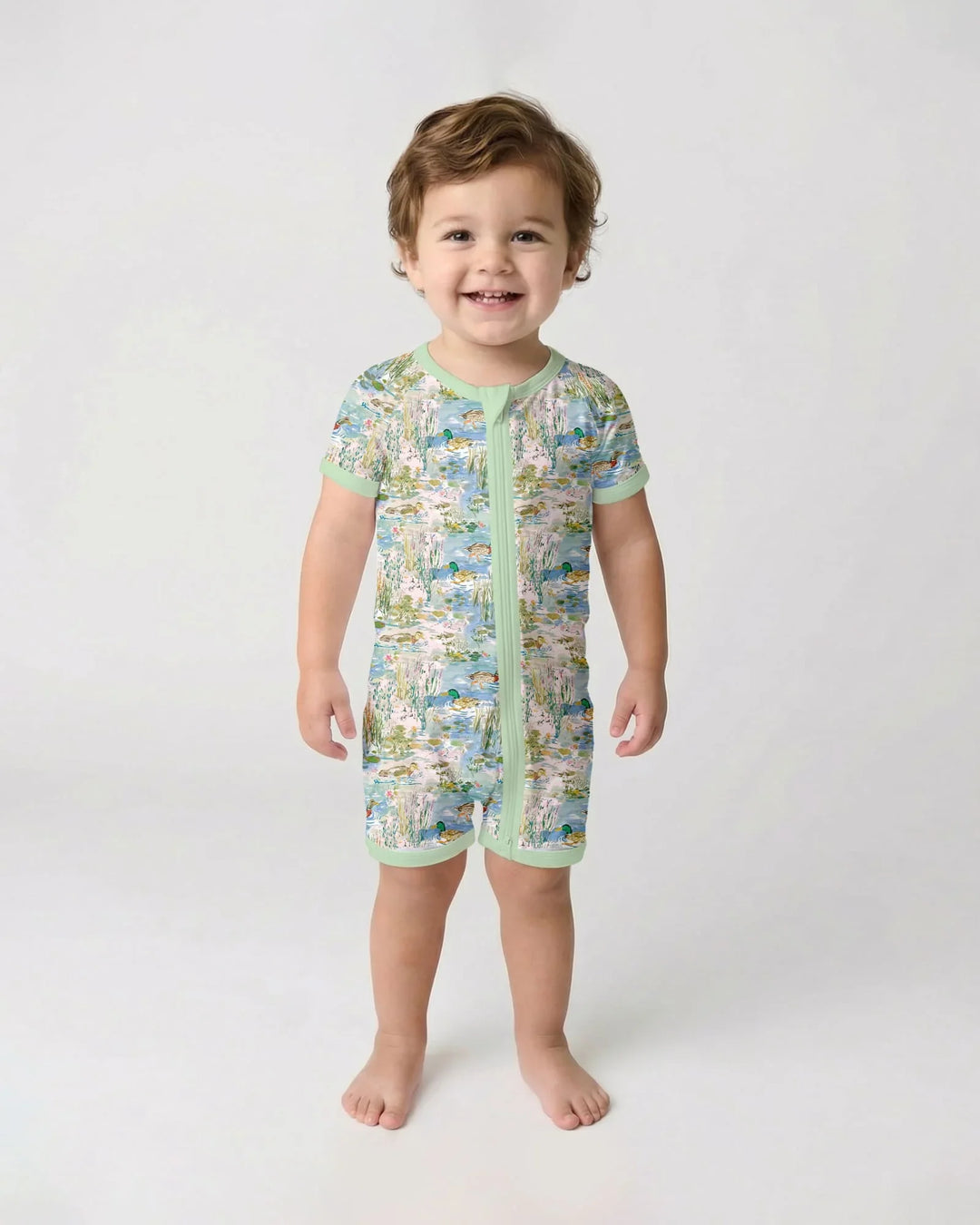 Watercolor Mallard Duck Bamboo Shorty Zippy