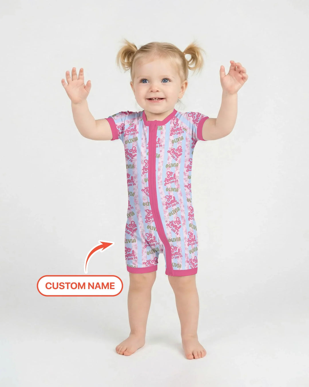 So Loved Custom Name Bamboo Shorty Zippy