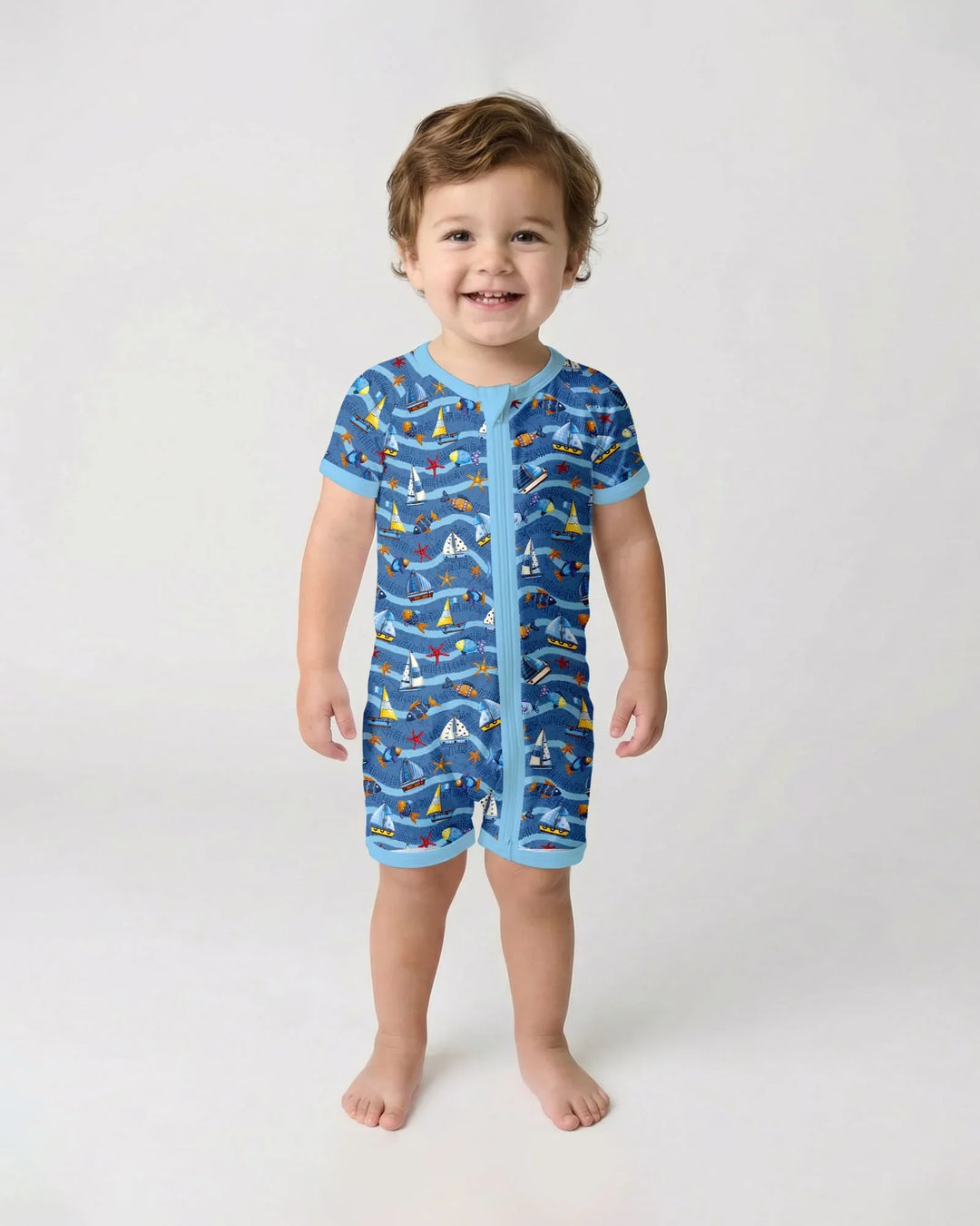 Blue Sail La Vie Family Matching Bamboo Shorty Zippy