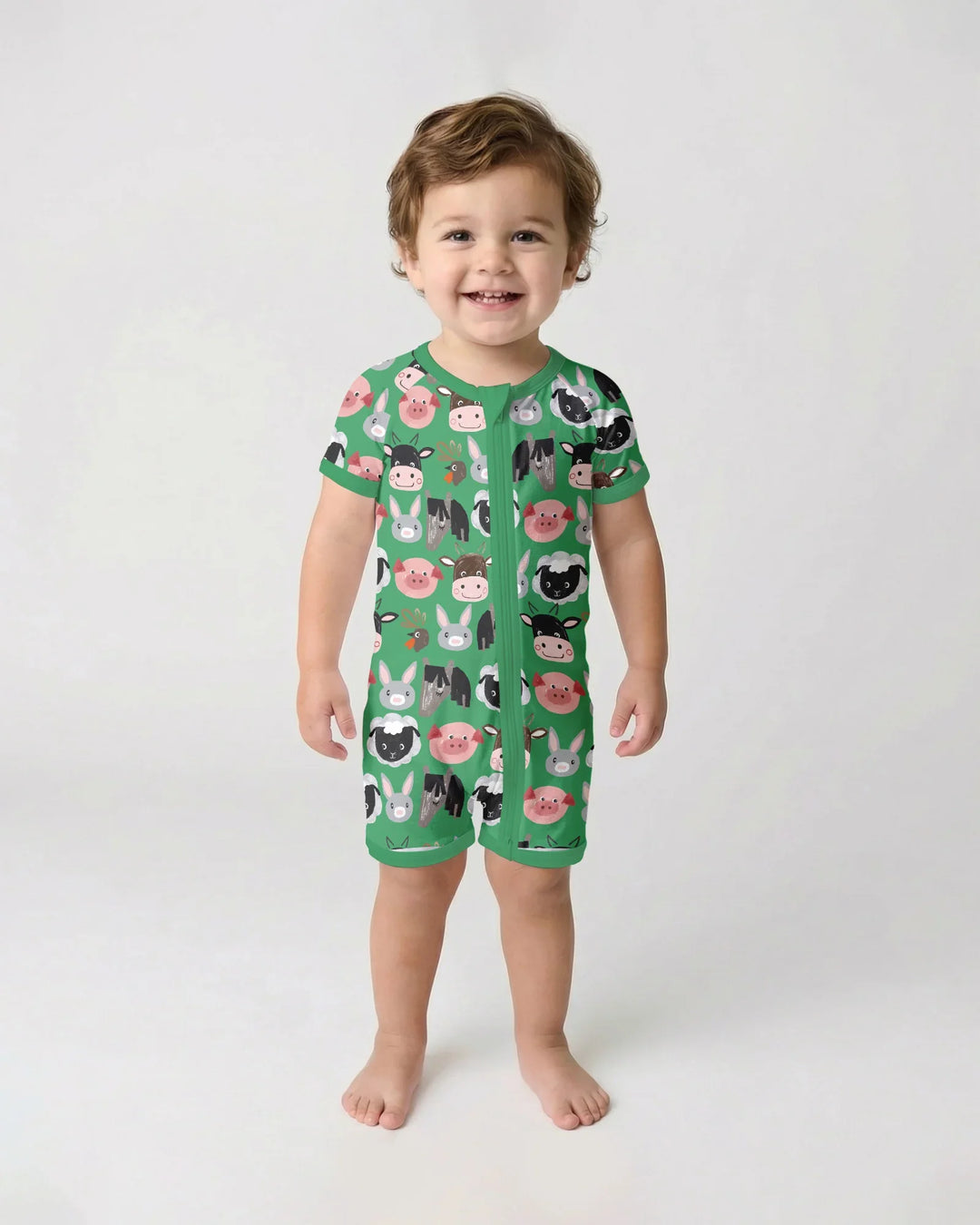 Farm Friends Family Matching Bamboo Shorty Zippy
