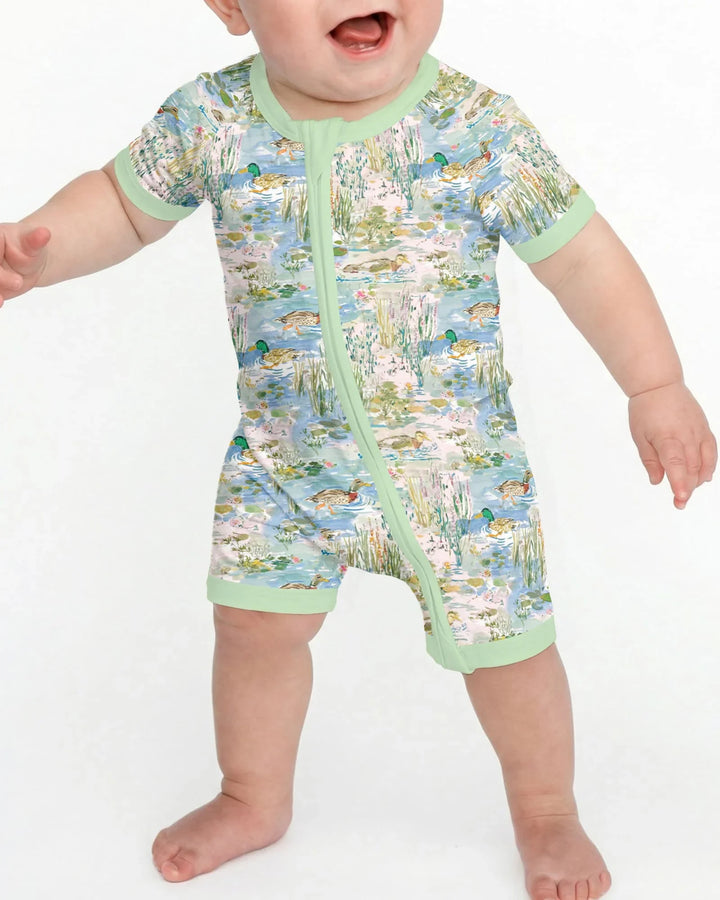 Watercolor Mallard Duck Bamboo Shorty Zippy