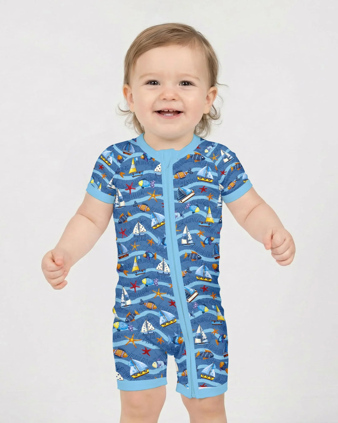 Blue Sail La Vie Family Matching Bamboo Shorty Zippy