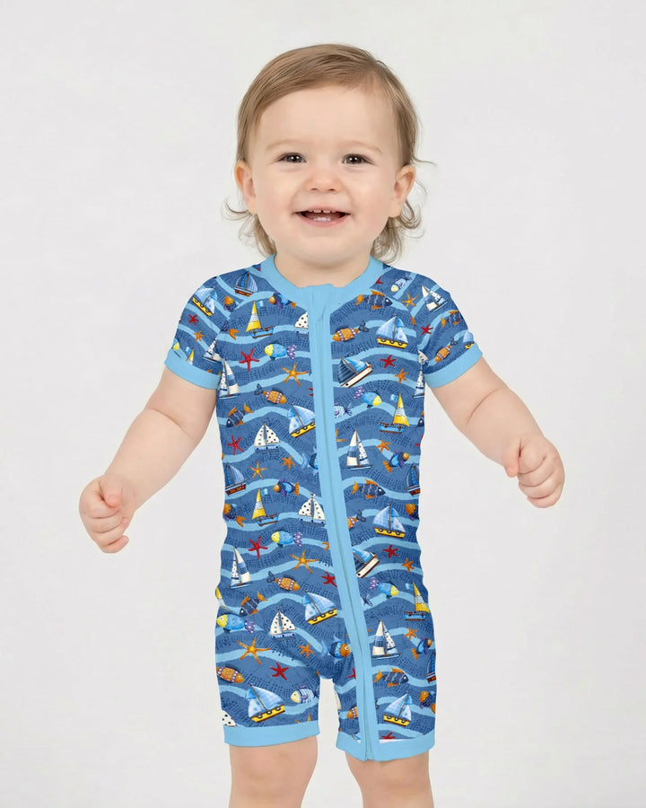 Blue Sail La Vie Family Matching Bamboo Shorty Zippy