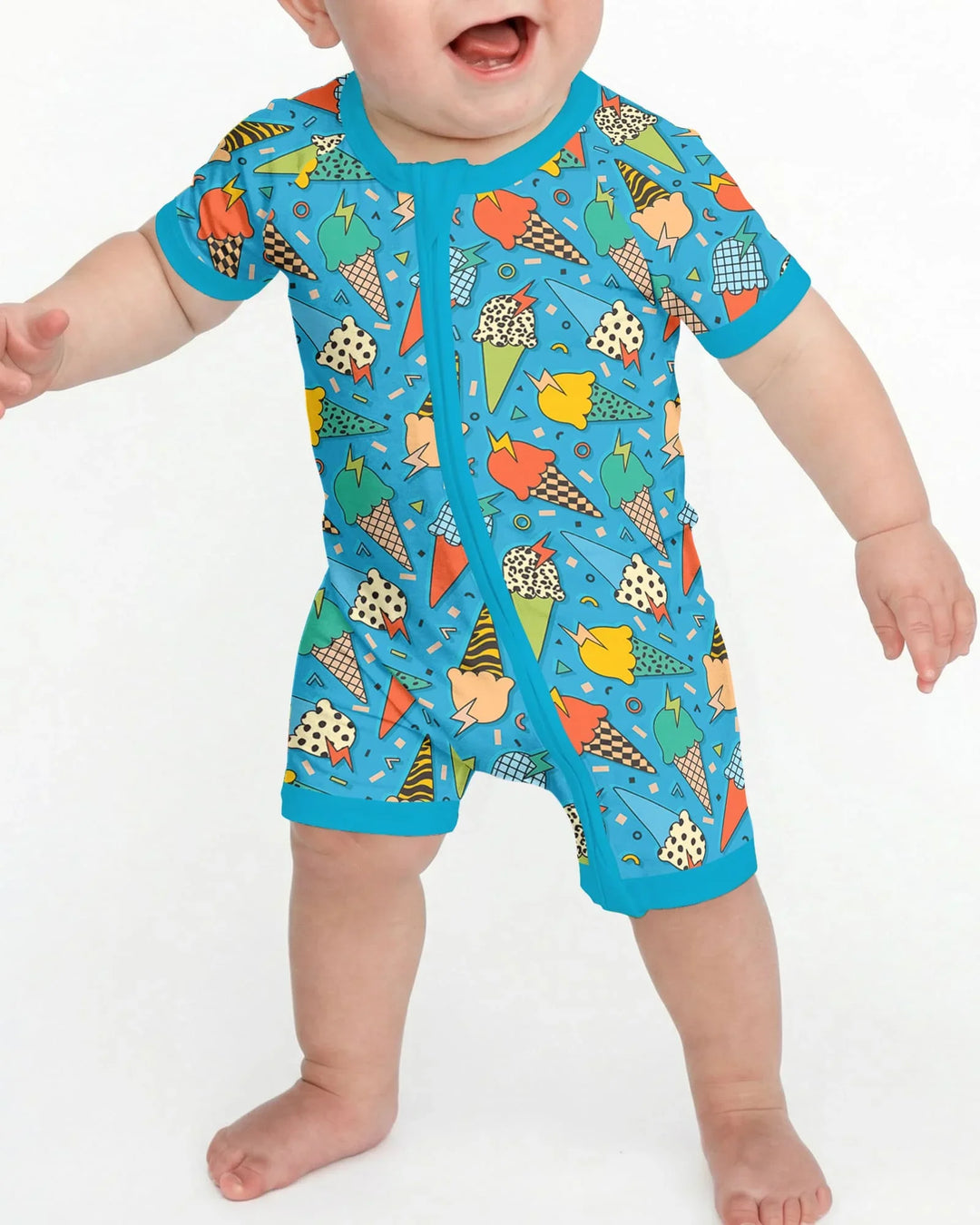 Summer Retro Ice Creams Family Matching Bamboo Shorty Zippy
