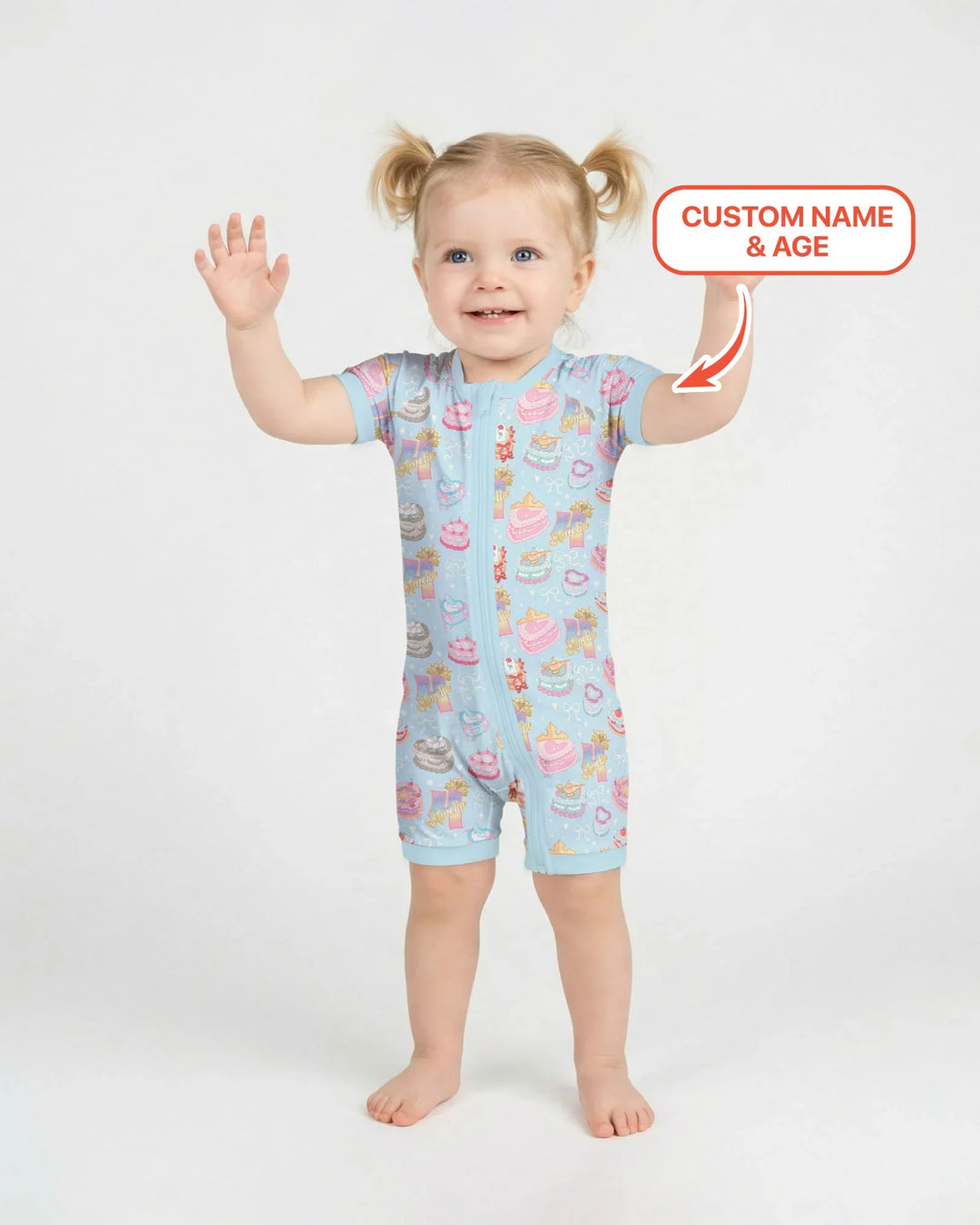 Custom Princess Baby Birthday Bamboo Shorty Zippy