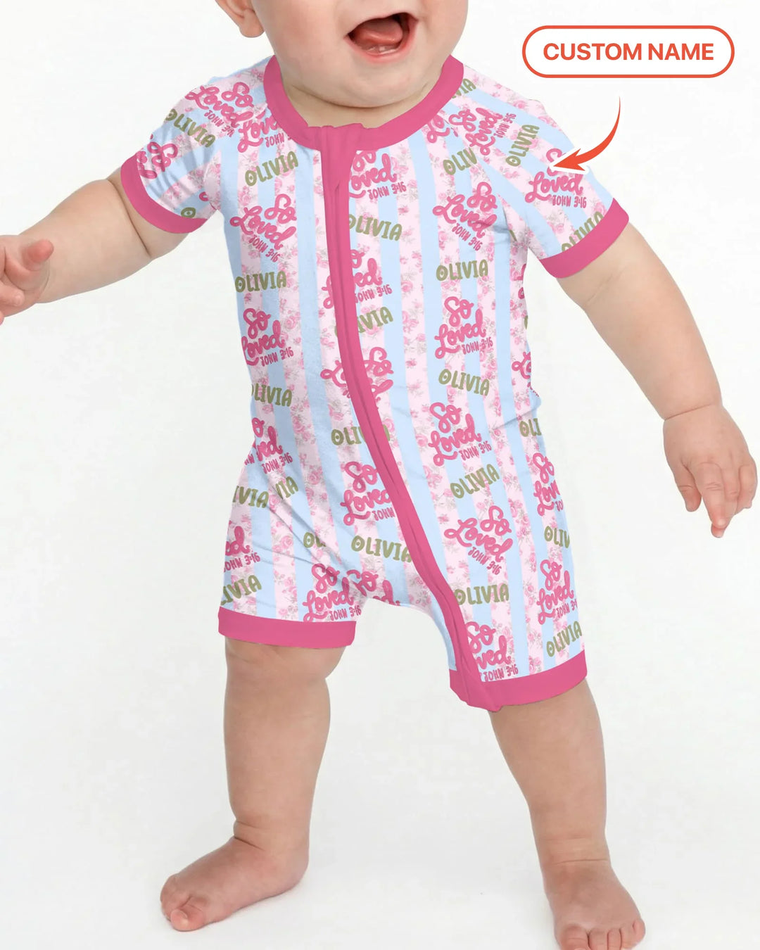 So Loved Custom Name Bamboo Shorty Zippy
