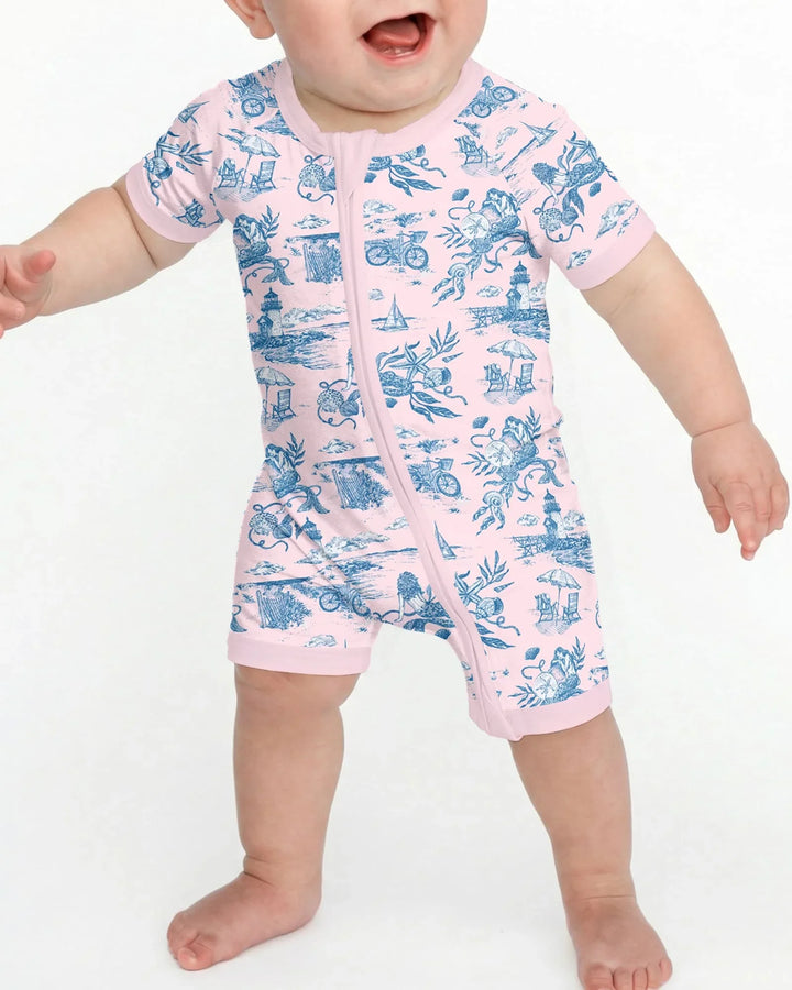 Summer Toile Bamboo Shorty Zippy