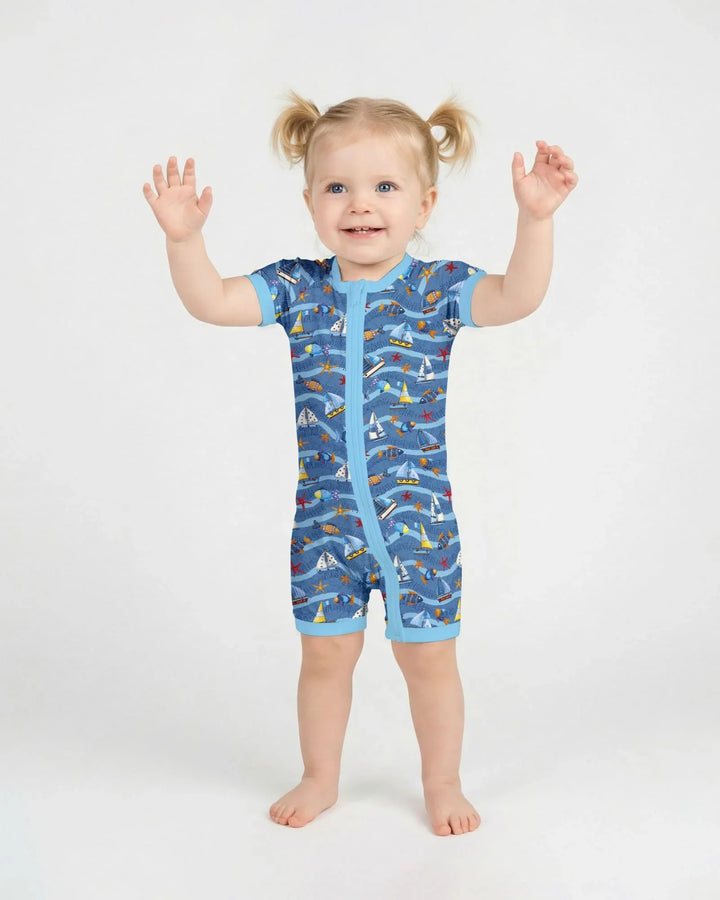 Blue Sail La Vie Family Matching Bamboo Shorty Zippy