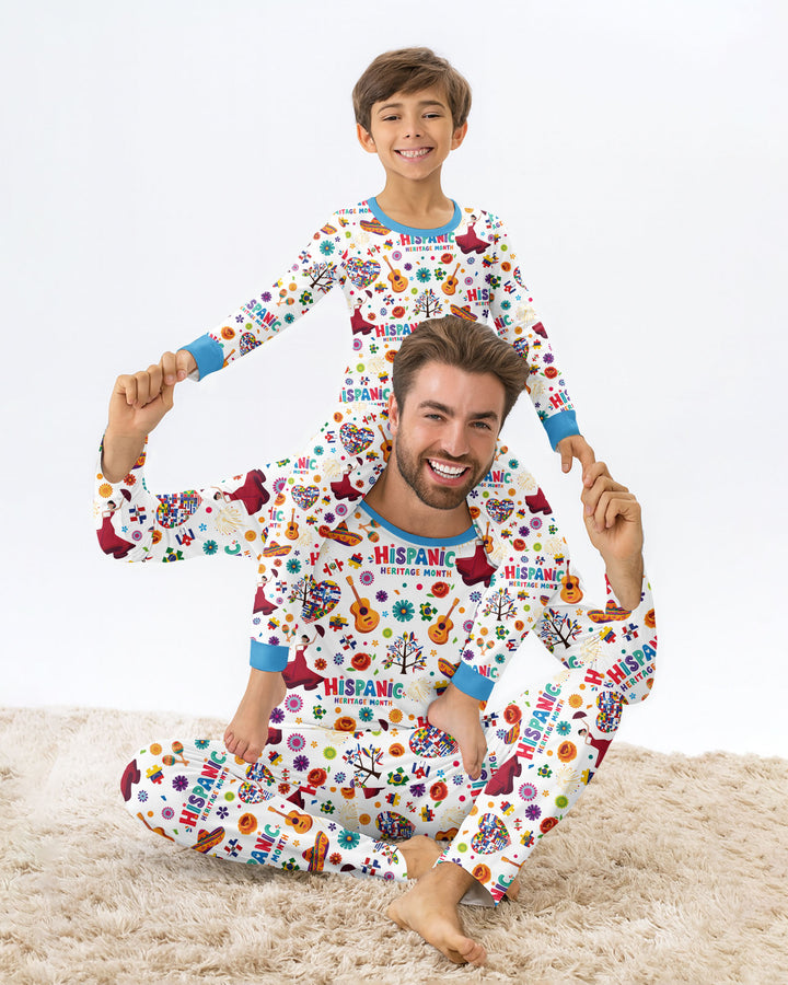 Fiesta Hispanic Heritage Month Bamboo Two Piece Long Sleeve Pajama Set