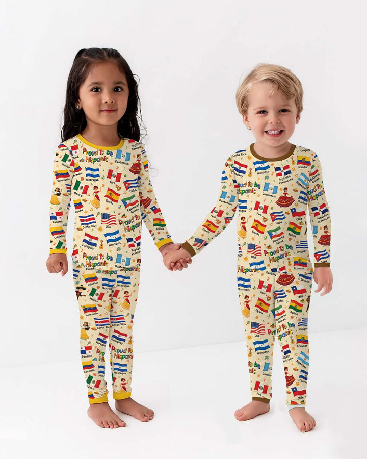 Zweiteiliges Langarm-Pyjama-Set mit Sommerfrüchten