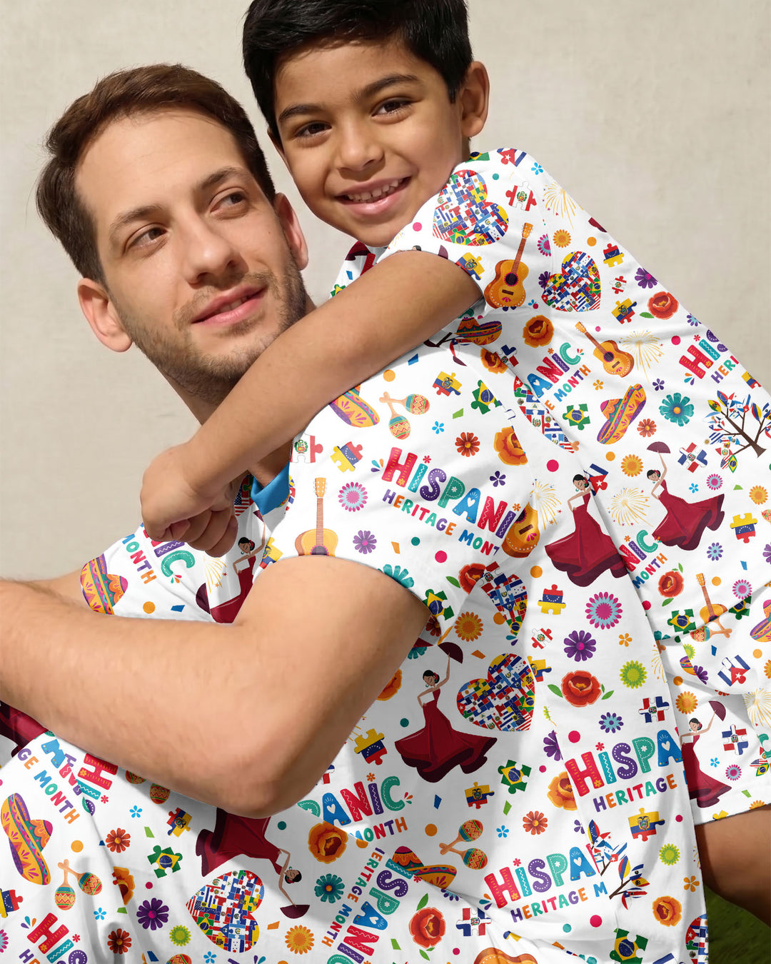 Fiesta Hispanic Heritage Month Bamboo Two Piece Short Sleeve Shorts Pajama Set