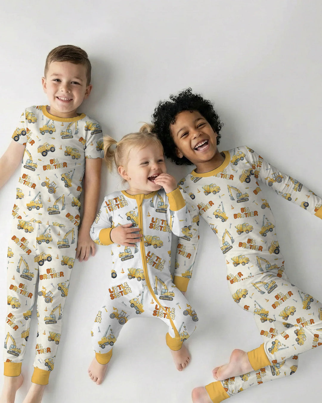 Custom Construction Matching Sibling Bamboo Two Piece Short Sleeve Pajama Set