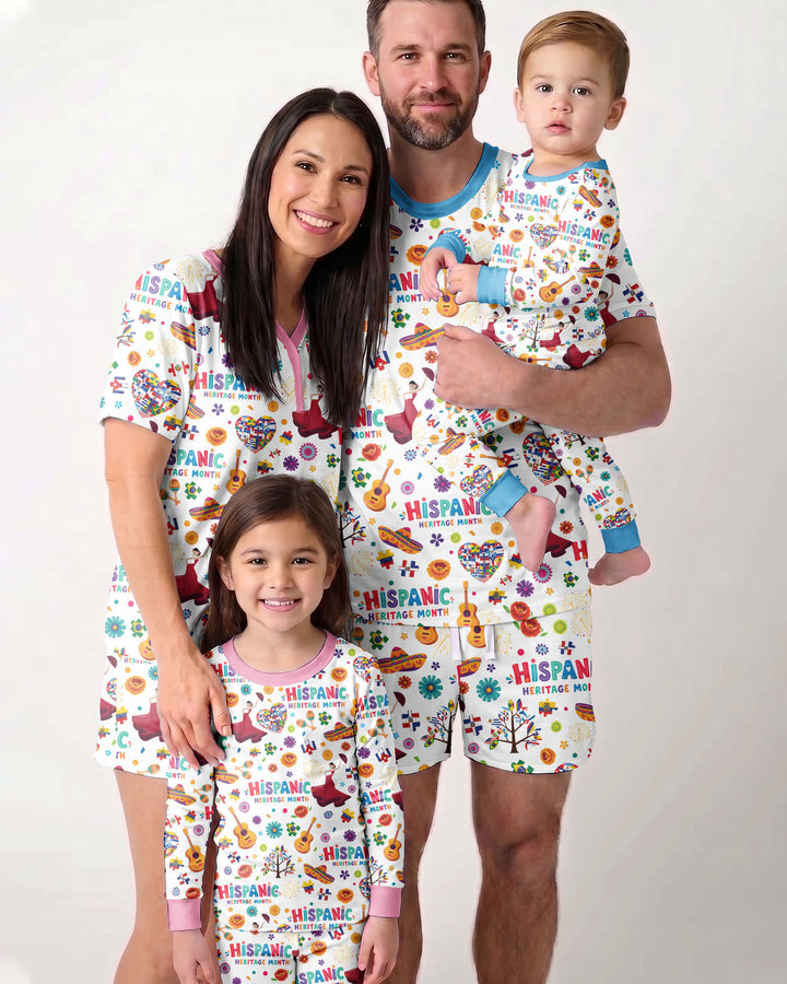 Fiesta Hispanic Heritage Month Bamboo Two Piece Long Sleeve Pajama Set