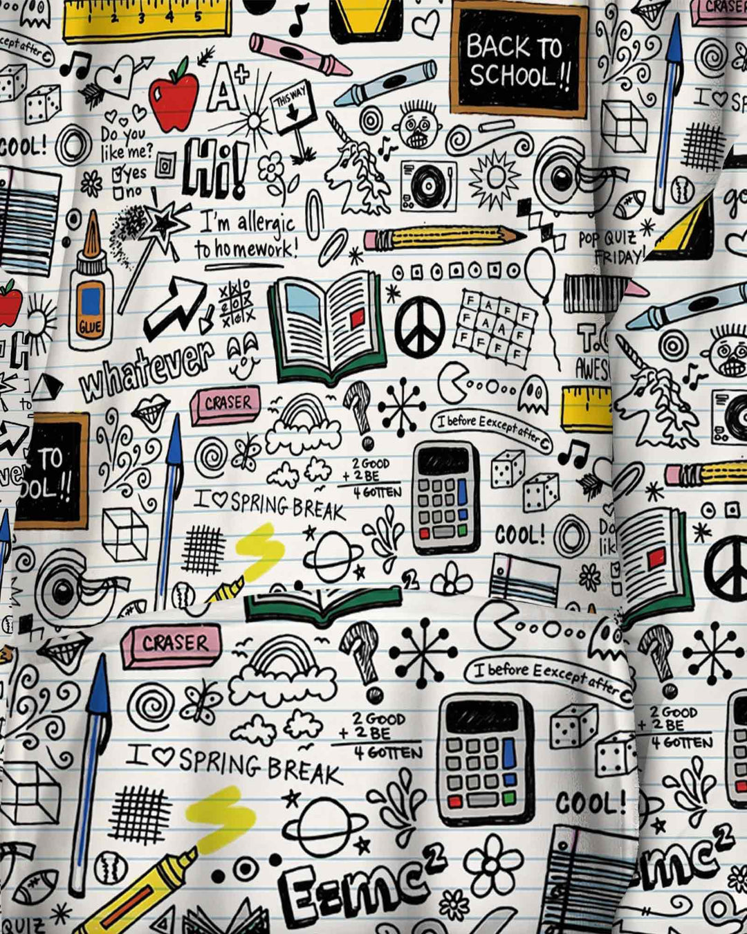 School Days Doodles Bamboo Blanket Hoodie