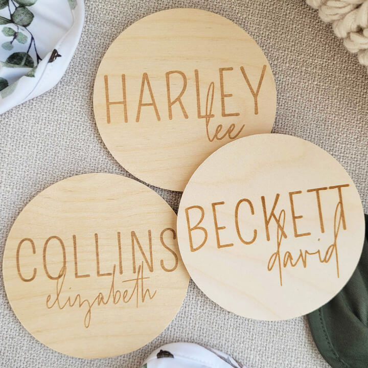 Baby Name Personalized Wood Announcement